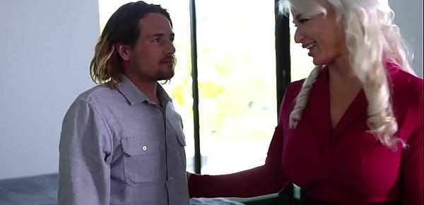  After a divorce, London Rivers wants to stay celibate before she remarries again, but her stepson Tyler temps her to try anal.
